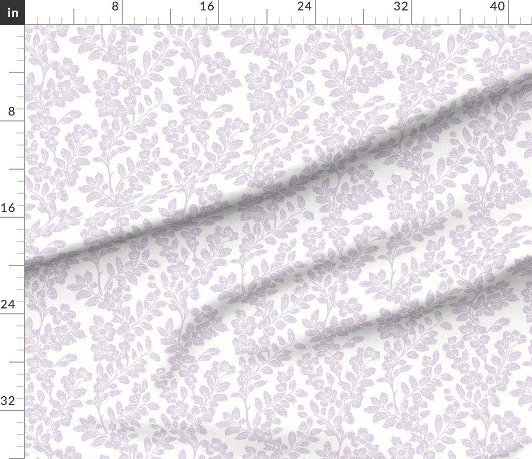 Stamped Leaves Reverse Lilac Fabric | Spoonflower | Spoonflower