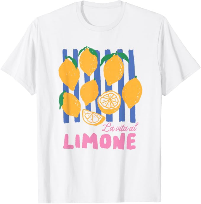 La Vita al Limone Funny Italian Lemon Fruit Summer Aesthetic T-Shirt | Amazon (US)