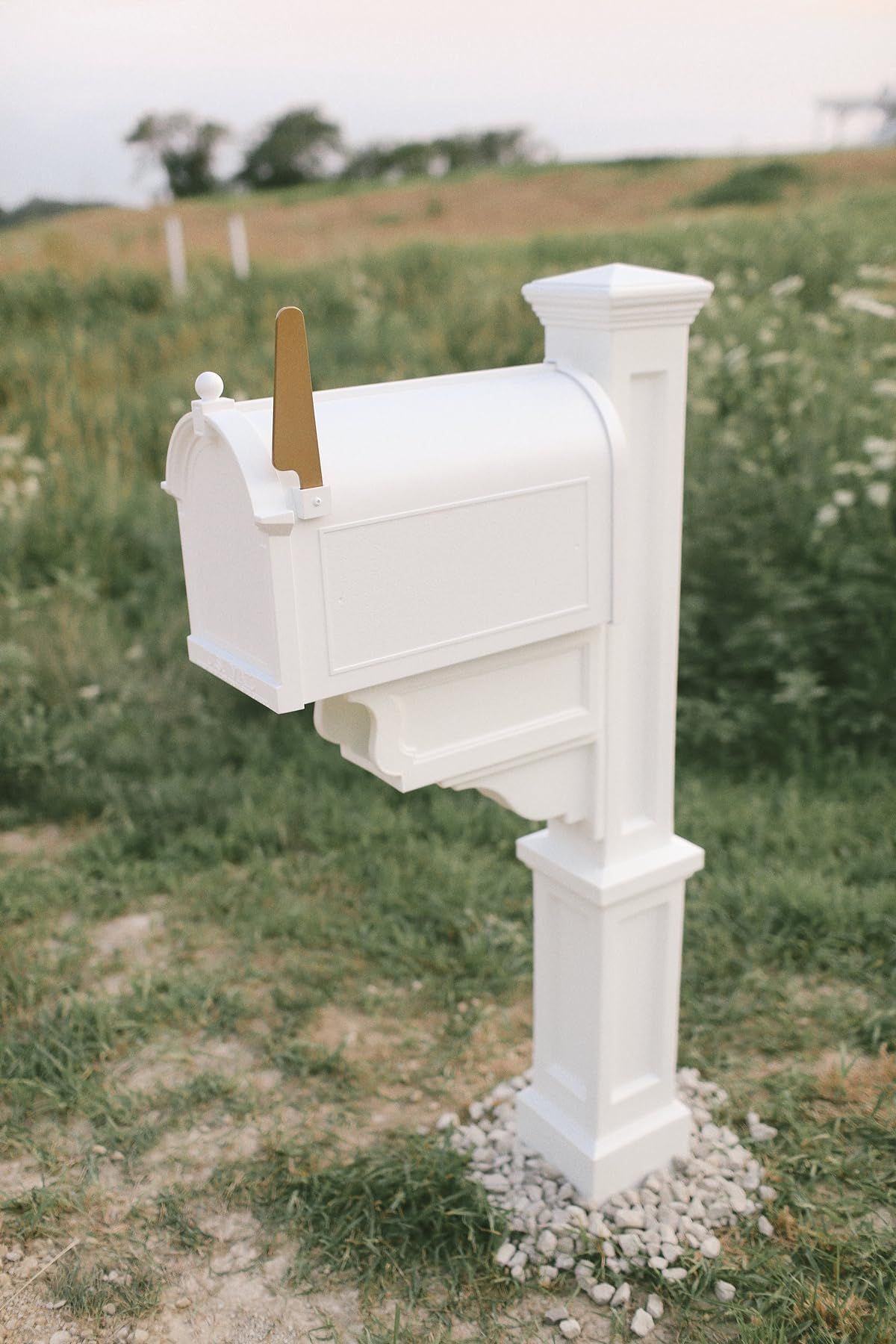 Mayne Dover Single Arm Mail Post - White - 25.5in x 8in x 56.5in - Standard Post, Arm & Hardware ... | Amazon (US)