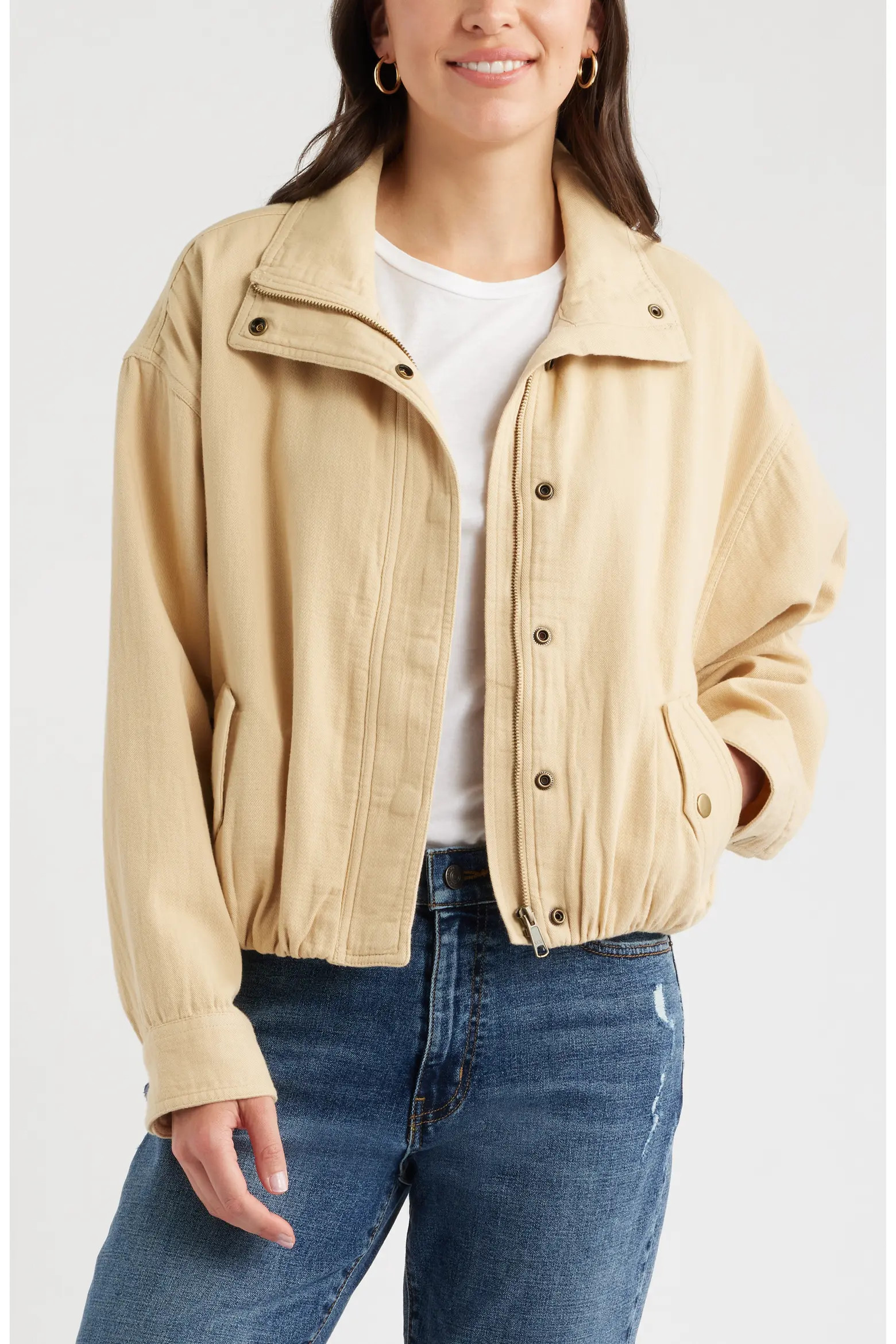 Bubble Hem Cotton Twill Jacket (Women) | Nordstrom | Nordstrom