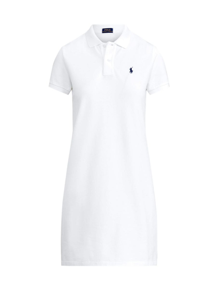 Cotton Mesh Short-Sleeve Polo Dress | Saks Fifth Avenue
