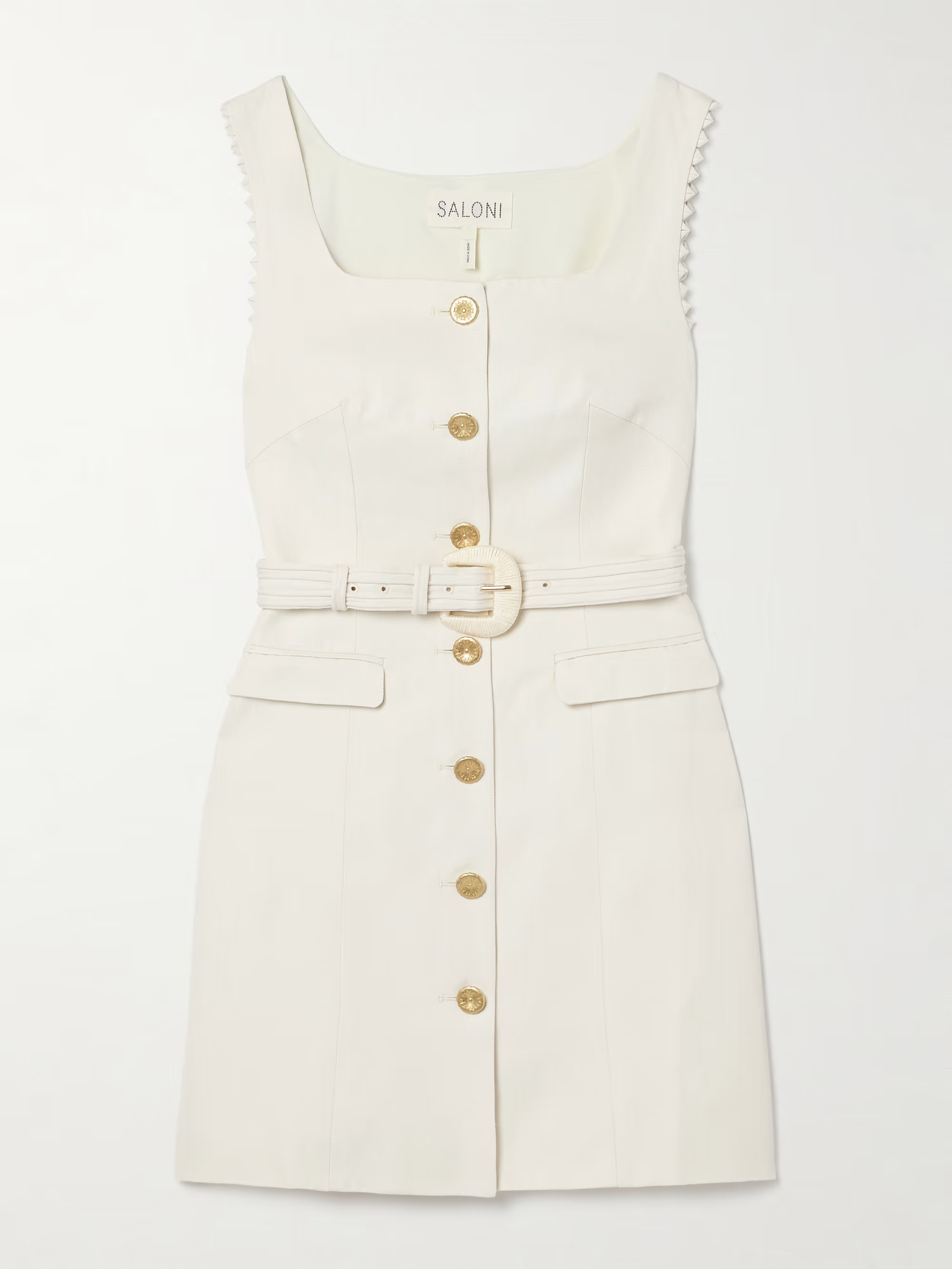 Mika belted cotton-blend twill mini dress | NET-A-PORTER (US)