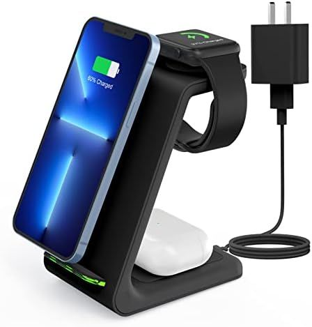 Wireless Charging Stand, GEEKERA 3 in 1 Wireless Charger Dock Station for Apple Watch 7 6 SE 5 4 ... | Amazon (CA)