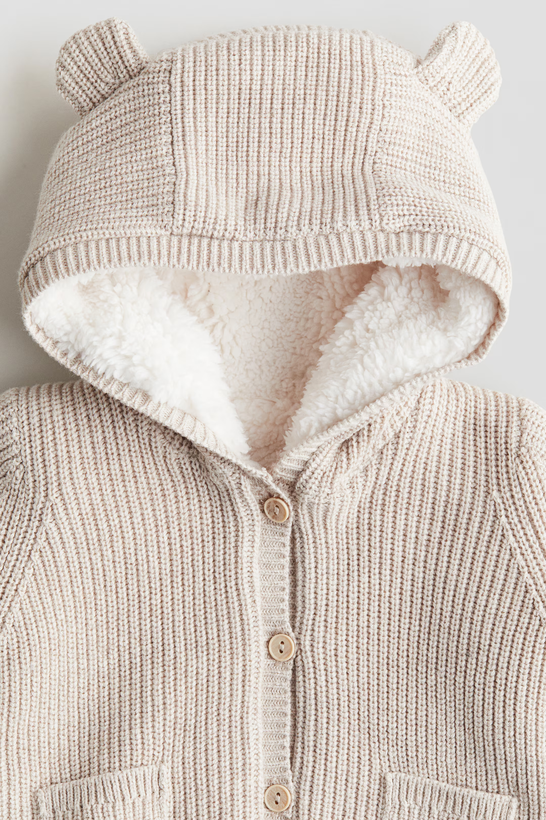 Pile-lined cardigan - Light beige - Kids | H&M GB | H&M (UK, MY, IN, SG, PH, TW, HK)
