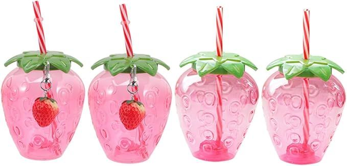 Import to AutoDS
             4pcs Strawberry Cup Drink Glasses Strawberry Glasses Tiki Bar Mugs ... | Amazon (US)