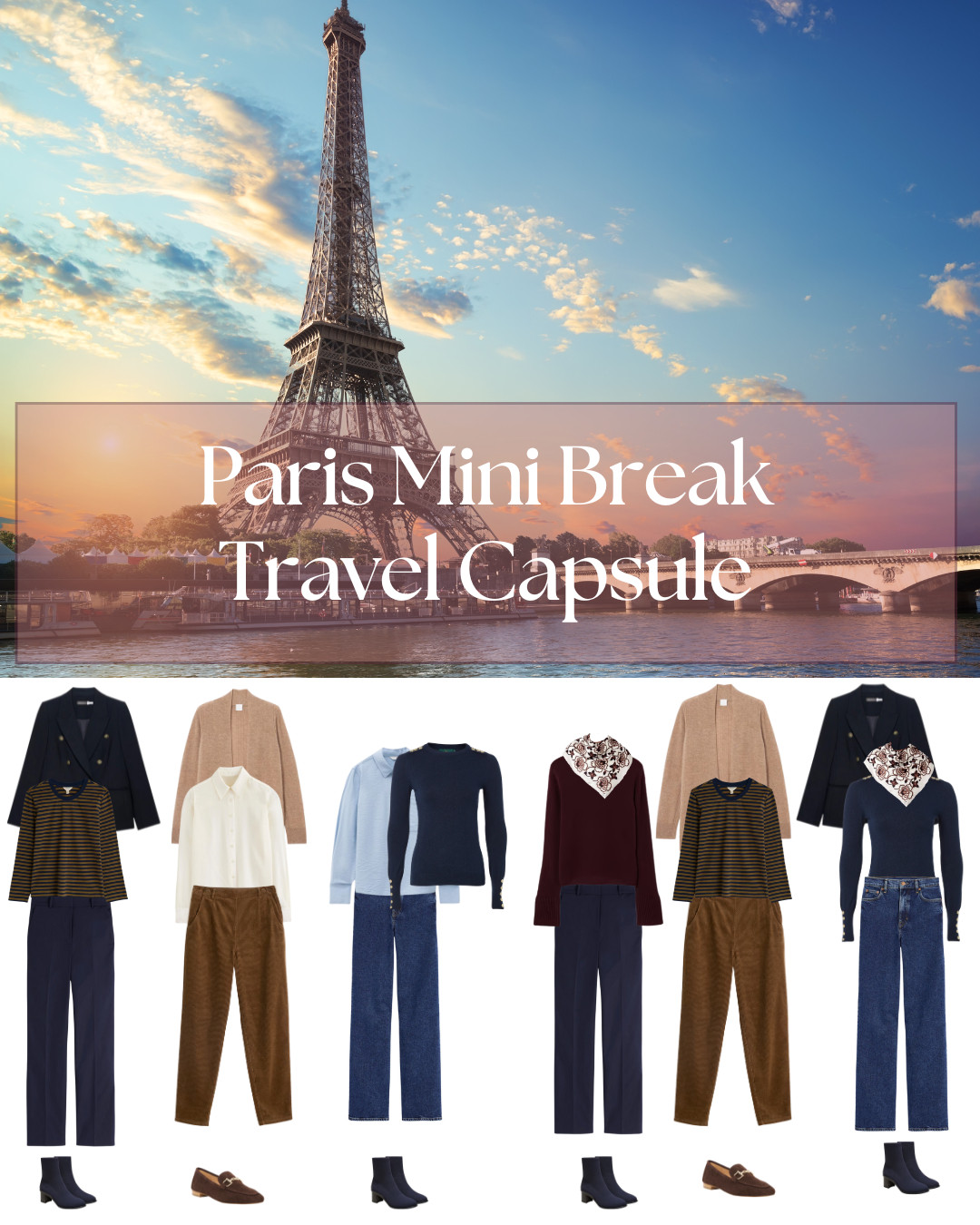 What to pack for a Paris trip in Autumn. The perfect blazer, tailored and casual trousers, Breton top, cosy knits and a silk scarf. 

 #LTKautumn #LTKtravel #LTKover50style