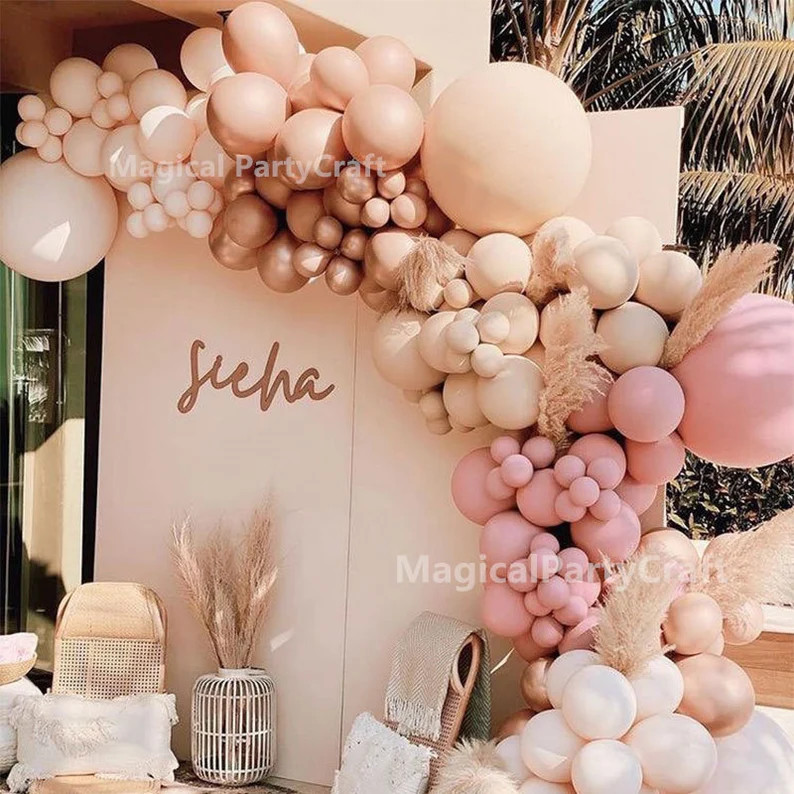 158pcs Pastel Blush Balloons Garland Kit Nude Apricot Copper | Etsy | Etsy (US)