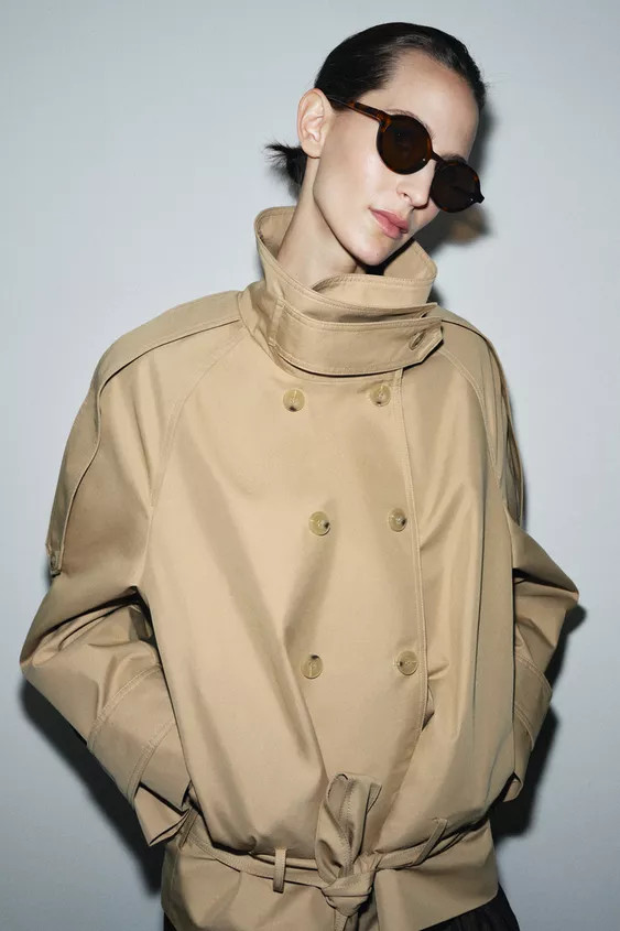SHORT HIGH NECK TRENCH COAT ZW COLLECTION | Zara US