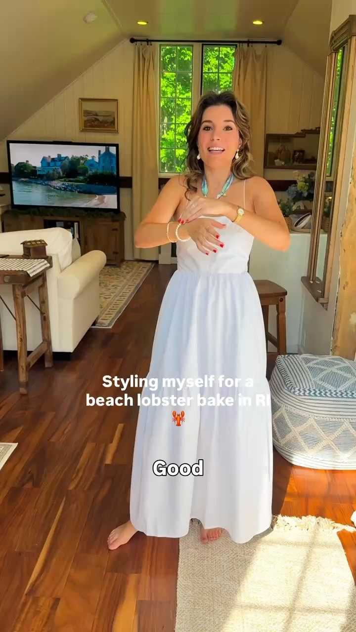 Another quintessential New England outfit 🌊🐚☀️The backless dresses from @Commense never fail me (wearing XS) and how amazing is this necklace from Gresham Jewelry @gresham_meek ?! 
Use code gjxEden for 15% off 🤍

Summer staples / summer outfit / summer outfit inspiration / cute summer outfit / new england dinner / beach dinner outfit / white dress / charm necklace / scarf necklace / blue necklace / coastal granddaughter/ cute summer clothes

#LTKootd #LTKSeasonal #LTKgrwm