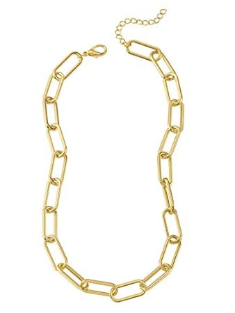 Reoxvo 18K Real Gold Plated Gold Link Chain Necklace Gold Chain Necklaces for Women | Amazon (US)