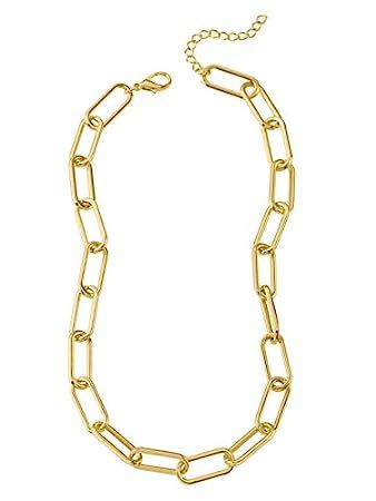 Reoxvo 18K Real Gold Plated Gold Link Chain Necklace Gold Chain Necklaces for Women | Amazon (US)