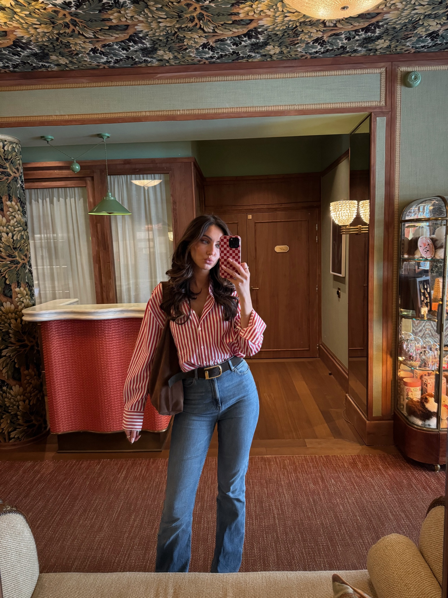 Channelling vintage Paris, you know I love a pop of red and cherry red is going to be huge this autumn! Smart casual shirt and jeans combination #LTKautumn

#LTKeurope #LTKworkwear