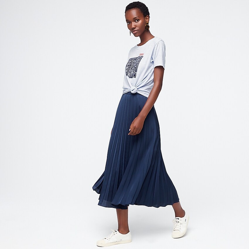 Pleated midi skirt | J. Crew US