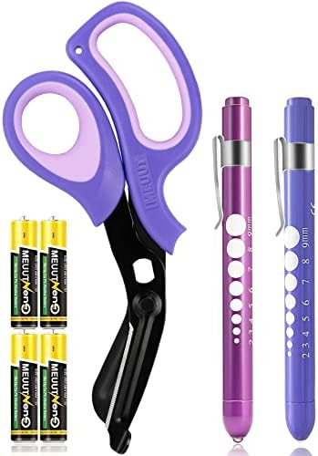 MEUUT 3 Pack Penlight & Medical Scissors- One 8 Inches Patented Trauma Shears Two LED Pen light w... | Amazon (US)