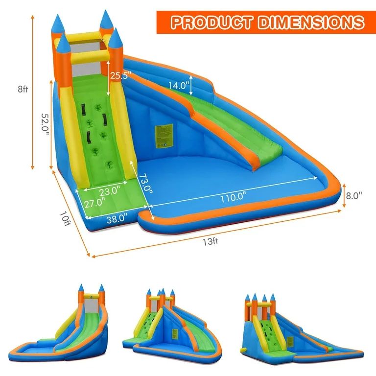 Costway Inflatable Water Slide Mighty Bounce House Castle Moonwalk Jumper /Without Blower | Walmart (US)