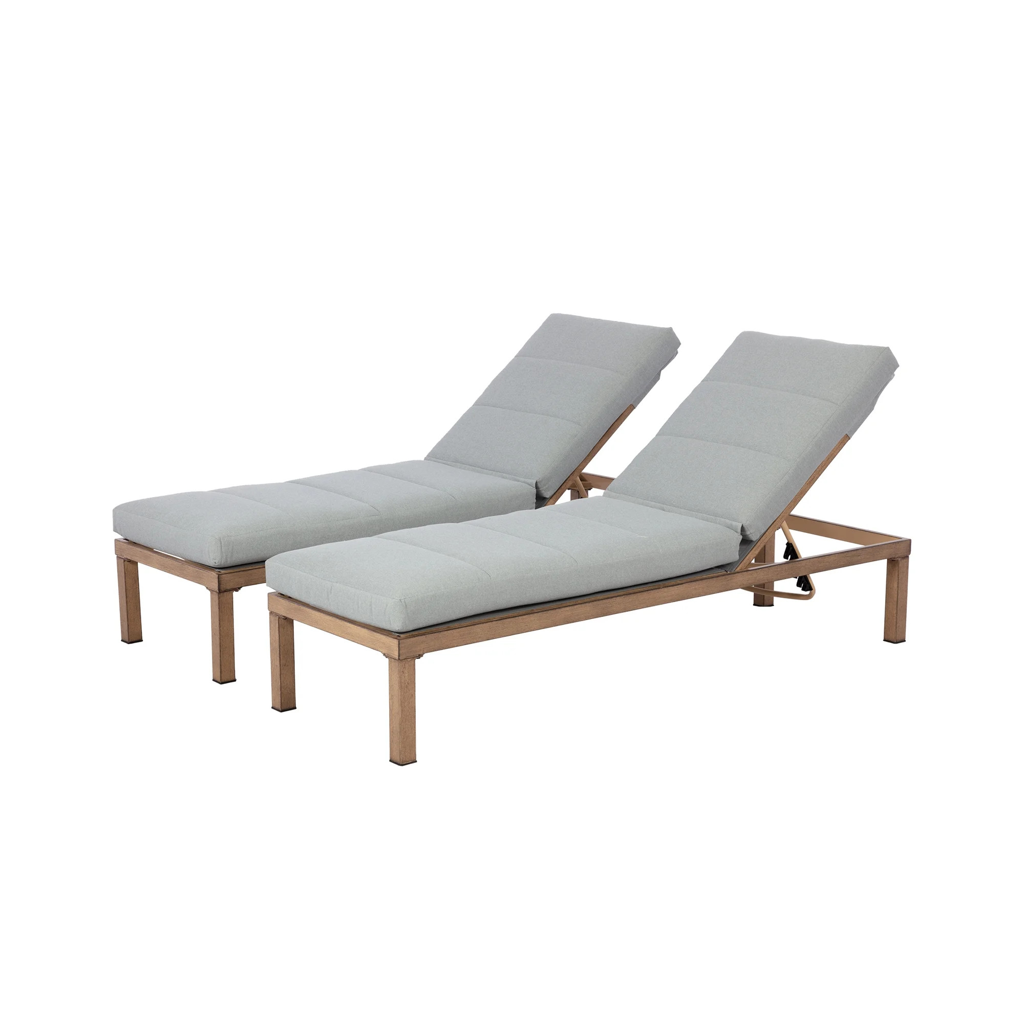 Better Homes & Gardens Marlow Adjustable Chaise Loungers, Grey, 2-Pack | Walmart (US)