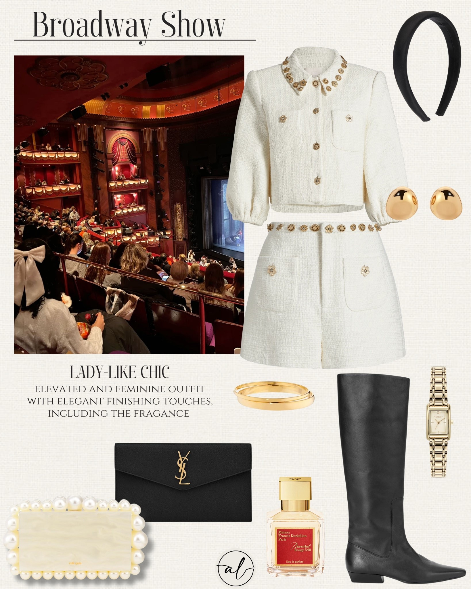 Broadway show outfit idea / theater show: Lady-like chic - elevated and feminine outfit with elegant finishing touches, including the fragrance 

#LTKSeasonal #LTKStyleTip #LTKU