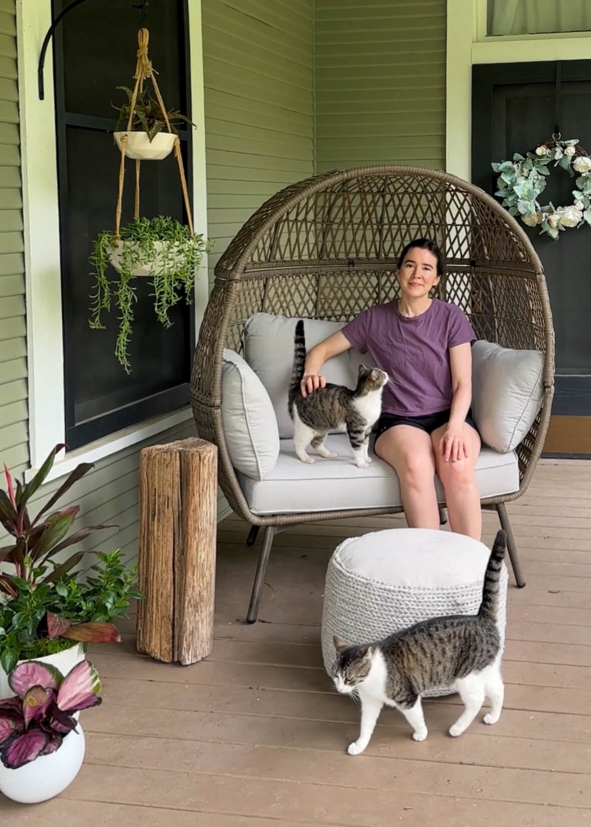 Nothing beats a comfy outdoor chair! This egg chair has firm cushions and surprisingly good back support 🙌🏼

#LTKHome