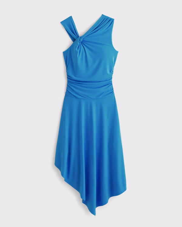 Asymmetrical Knit Midi Dress | Abercrombie & Fitch (US)