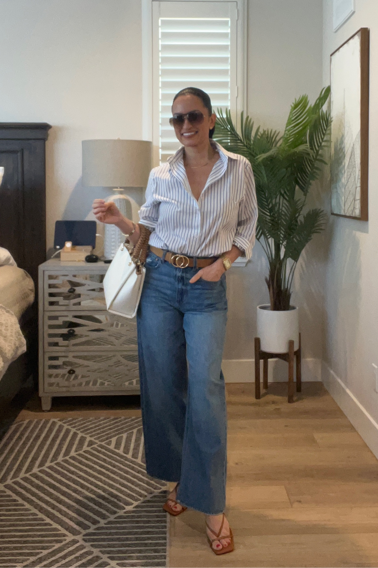 Elegant and timeless Spring outfit from  Amazon. The jeans run big. I am usually a size 6 and ordered a size 4 and they fit perfectly! I did have them hemmed because I am only 5’2”. The shirt is a medium. I am 120 pounds, 29” waist, 38 hip and 36C bust. 

#LTKstyletip #LTKFind #LTKSeasonal