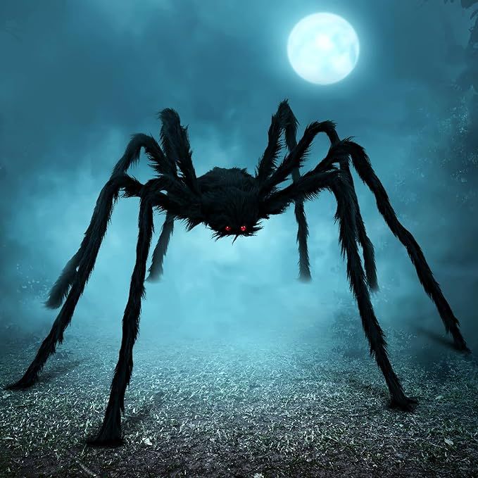 JOYIN 5 Ft. Halloween Outdoor Decorations Hairy Spider,Scary Giant Spider Fake Large Props for Ya... | Amazon (US)