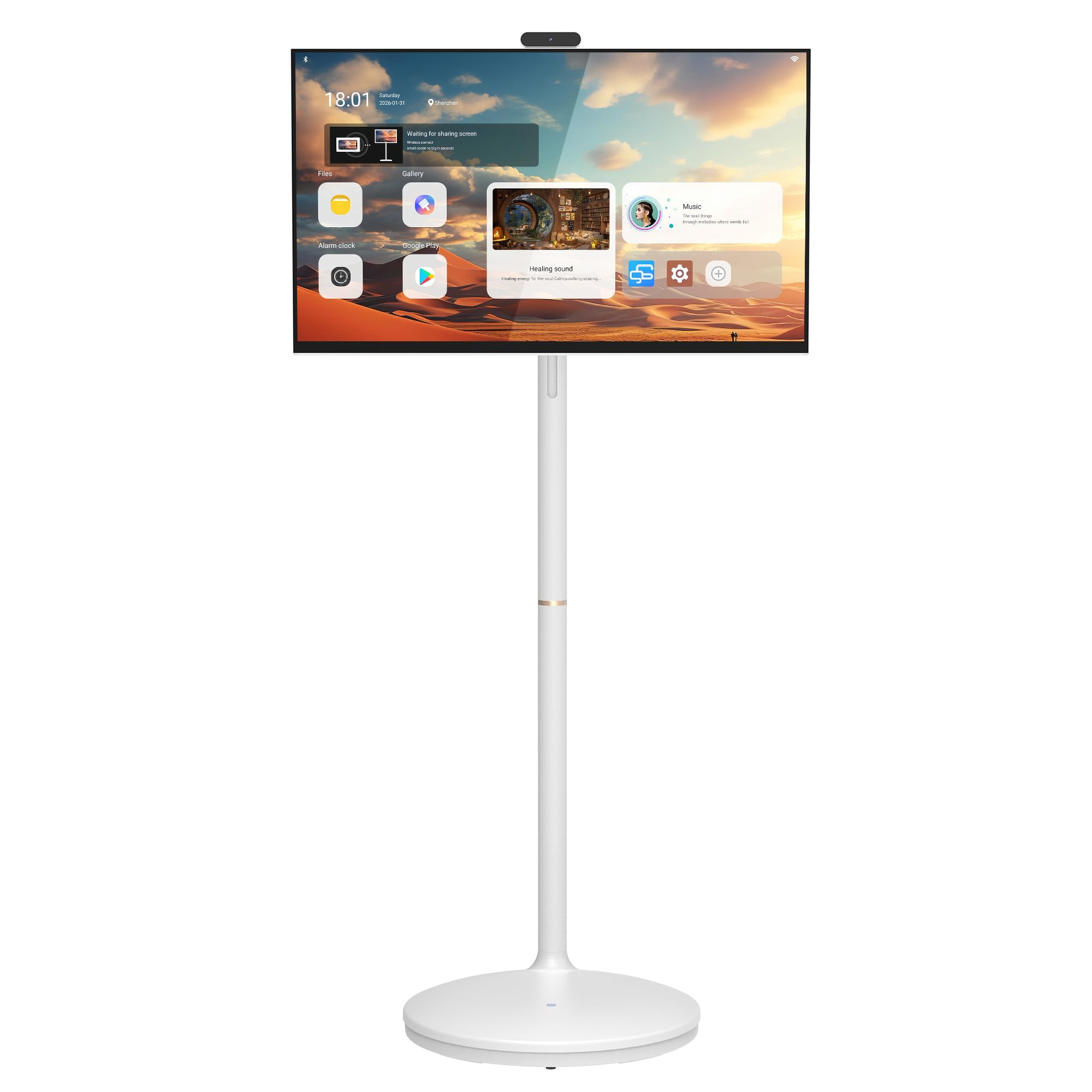 Amazon.com: Cugima 27" FHD Smart Portable TV, Rolling TV on Wheels, Anti-Glare Touchscreen Monitor, Rechargeable Battery, Full Swivel Rotation, 20W Speakers, Snap-on Camera : Electronics | Amazon (US)