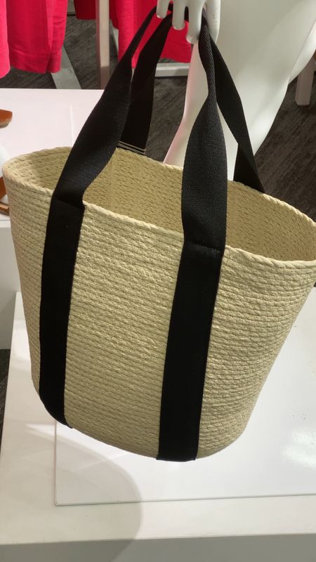 Beach bag. Tote bag. Vacation outfit. Resort wear. 
Seems good for the price. Reminds me of Chloe  Also comes in hot pink straps. 

#LTKtravel #LTKfindsunder50 #LTKswim