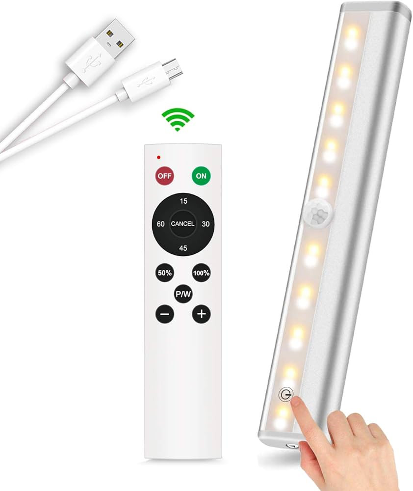 SZOKLED Under Cabinet Lighting Rechargeable 48-LED Remote Lights, Wireless Kitchen Counter Lights... | Amazon (US)