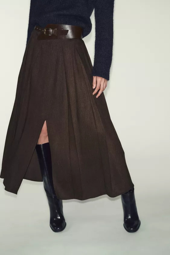BELTED MIDI SKIRT | Zara US