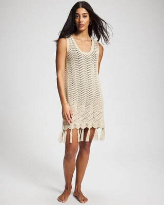 Women's Soma Swim Crochet Cover Up in Ivory size XS | SOMA