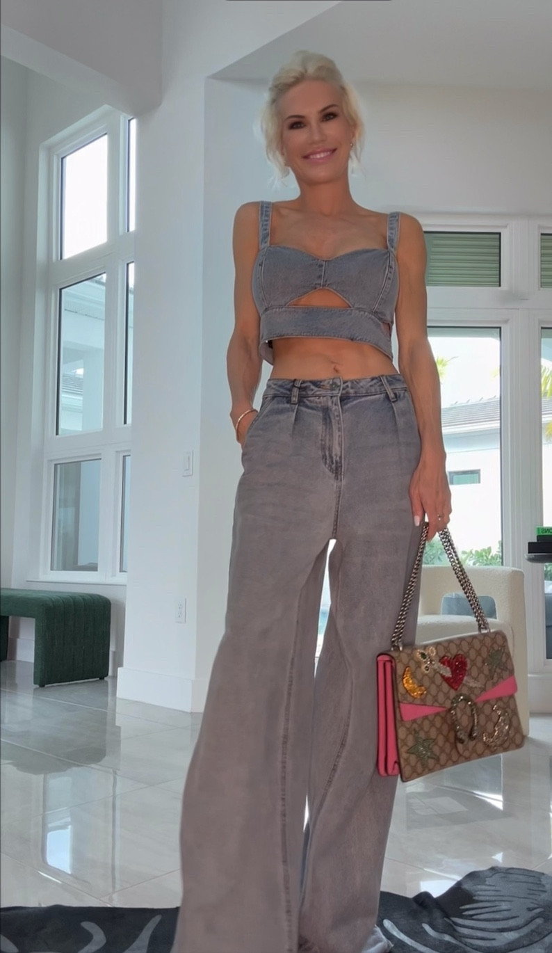 This fit is purely effortless. Effortlessly cool, effortlessly stylish, effortlessly simple. 

The denim is very soft and lightweight. 
I am wearing my tallest platforms I own because the pants are long, and I am only 54. But I love the long look.  💕💕

#LTKitbag #LTKtravel #LTKstyletip
