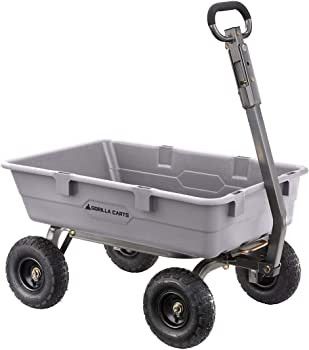 Gorilla Carts 800 Pound Capacity Heavy Duty Poly Yard Garden Steel Dump Utility Wheelbarrow Wagon... | Amazon (US)