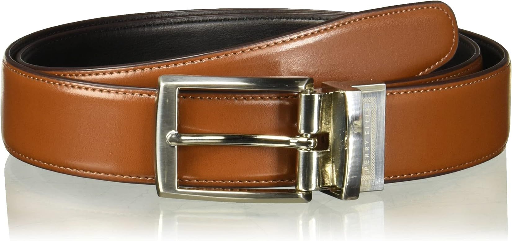 Perry Ellis Men's Amigo Portfolio Leather Reversible Belt (Sizes 30-54 Inches) | Amazon (US)