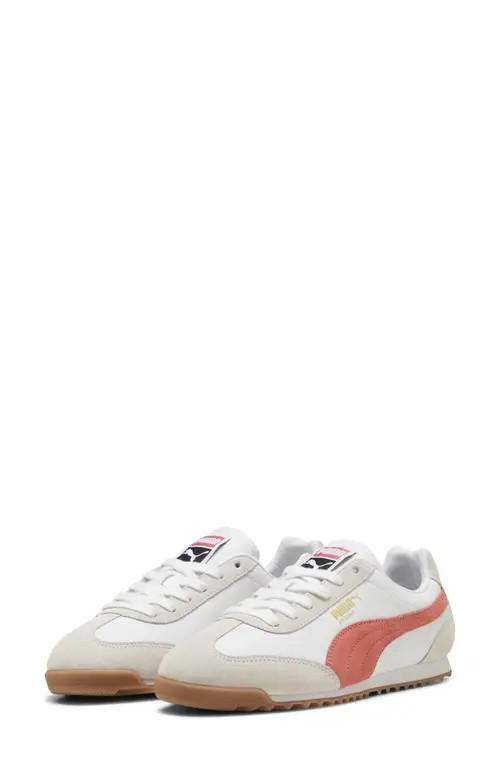 PUMA Arizona Retro Sneaker in Puma White/red Glamour/gum at Nordstrom, Size 6.5 | Nordstrom