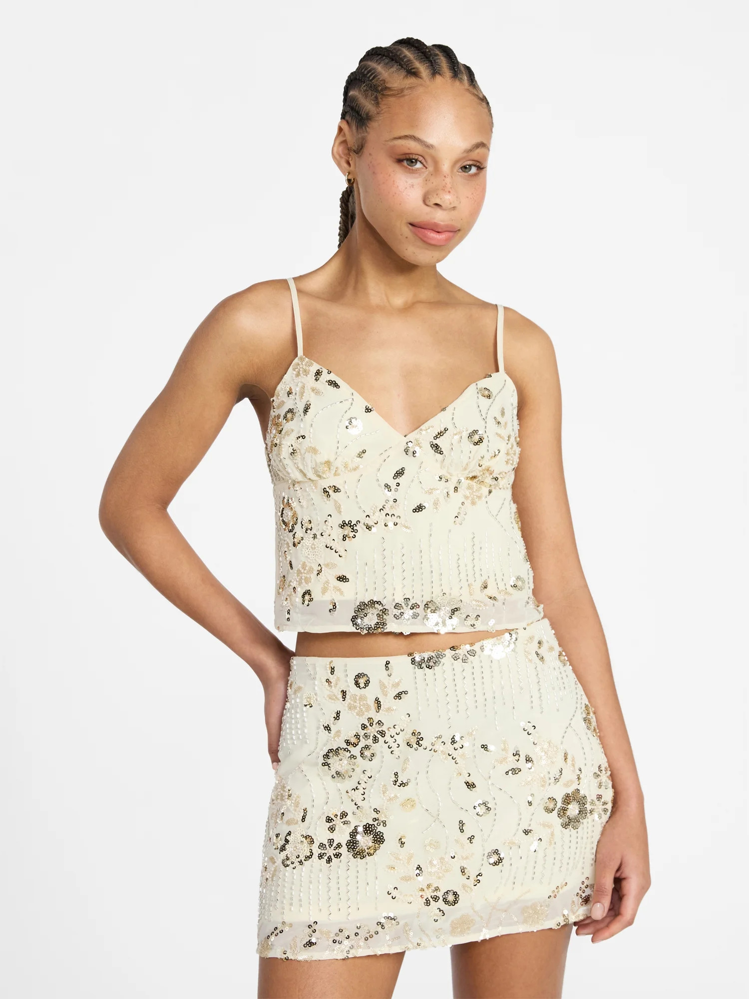 No Boundaries Embellished Camisole Top, Women's XXS-XXL | Walmart (US)