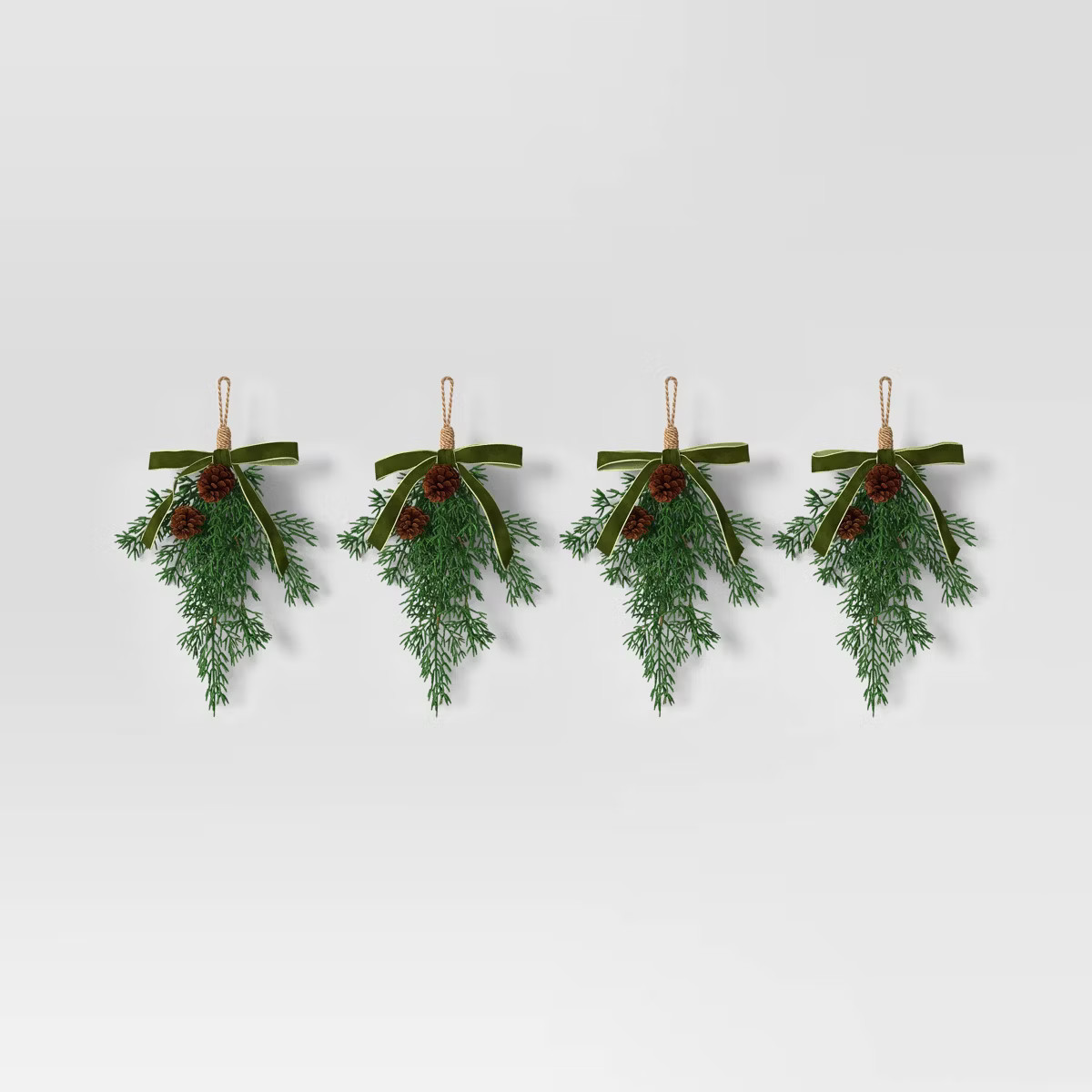 4ct Christmas Mini Swag Pinecones and Green Bow - Wondershop™ | Target