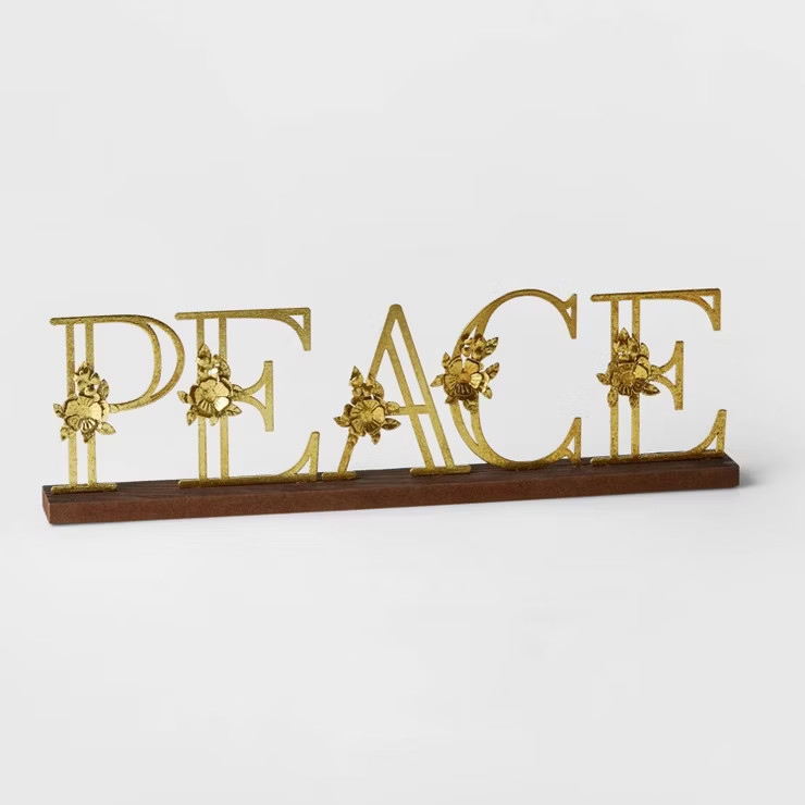 15.75" Metal 'Peace' Decorative Sign - Wondershop™ | Target