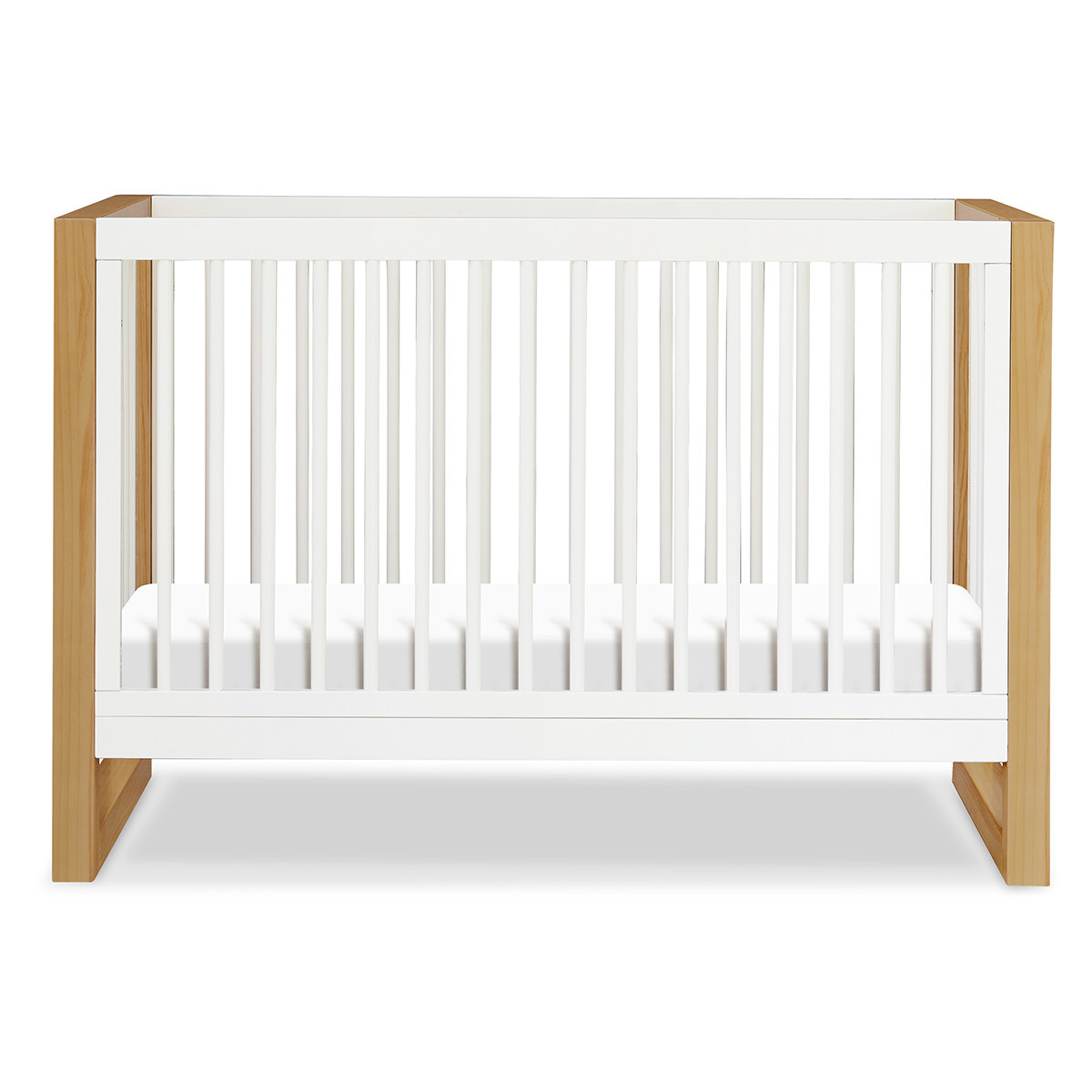 Namesake Nantucket 3-in-1 Convertible Crib with Toddler Bed Conversion Kit (Color: Warm White/Honey) | The Tot