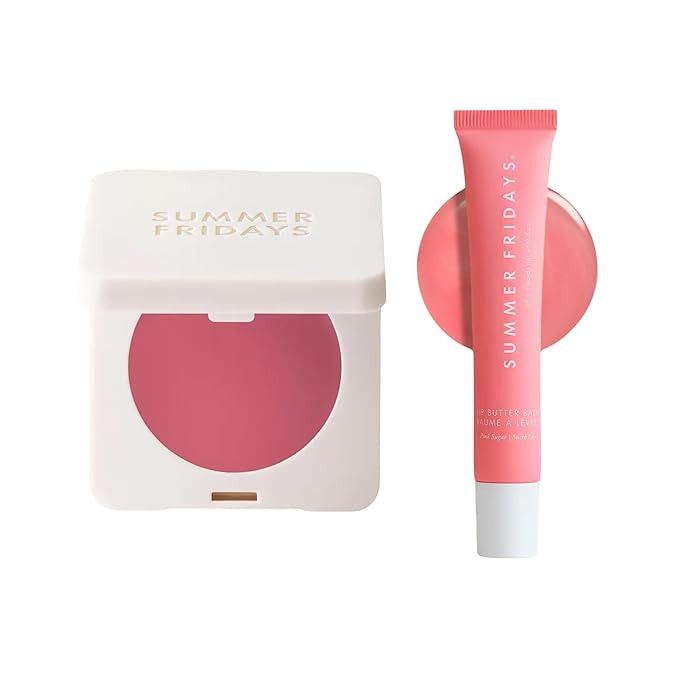 Summer Fridays Rosy Glow Duo - Blush Butter Balm Sweet Rosé (0.14 Oz), Tinted Lip Butter Balm Pi... | Amazon (US)