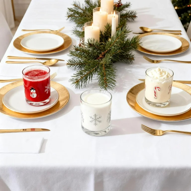 Christmas Icon Juice Glasses, 14oz Wine Juice Glasses, Double Old Fashion Drinking Cups, Snowman ... | Walmart (US)