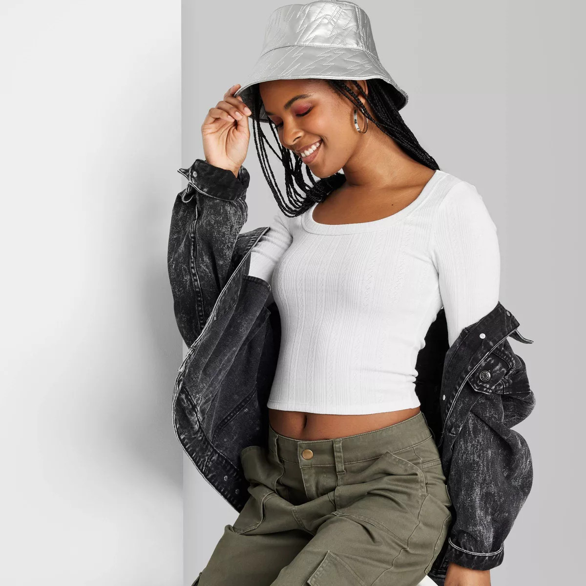 Women's Long Sleeve Pointelle T-Shirt - Wild Fable™ | Target