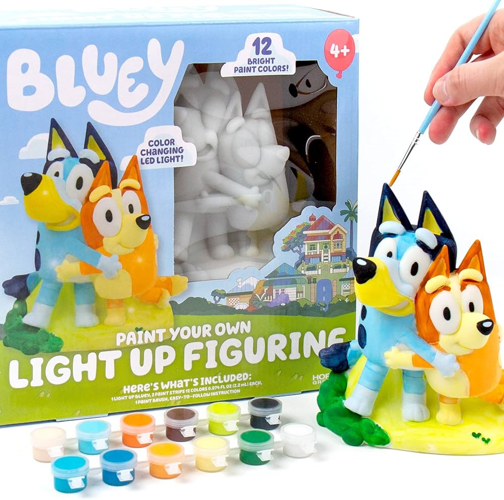 Horizon Group USA Bluey Paint Your Own Light-Up Figurine, Bingo Night Light, Toys for Kids, Plays... | Amazon (US)