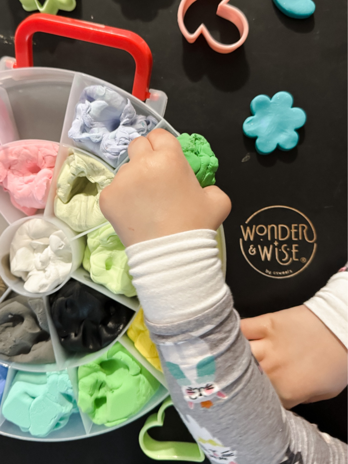 Today we used the chalkboard side of our Wonder and Wise sensory table to play with our Whoa Dough with new cookie cutters! I love how this sensory table has 3 compartments and the top cover can either be a train/car track or a multi-use chalkboard!

Gift ideas, toddler gifts, toddler gift ideas, birthday gift, sensory table, sensory activity, wonder and wise, target finds, toddler activities, toddler finds

#LTKkids #LTKGiftGuide #LTKfamily