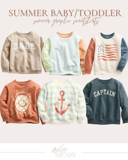 Cute summer baby/toddler graphic sweatshirts on major sale under $13! 

Memorial Day weekend sweater 
Boy clothes 
Fourth of July 

#LTKSeasonal #LTKKids #LTKBaby