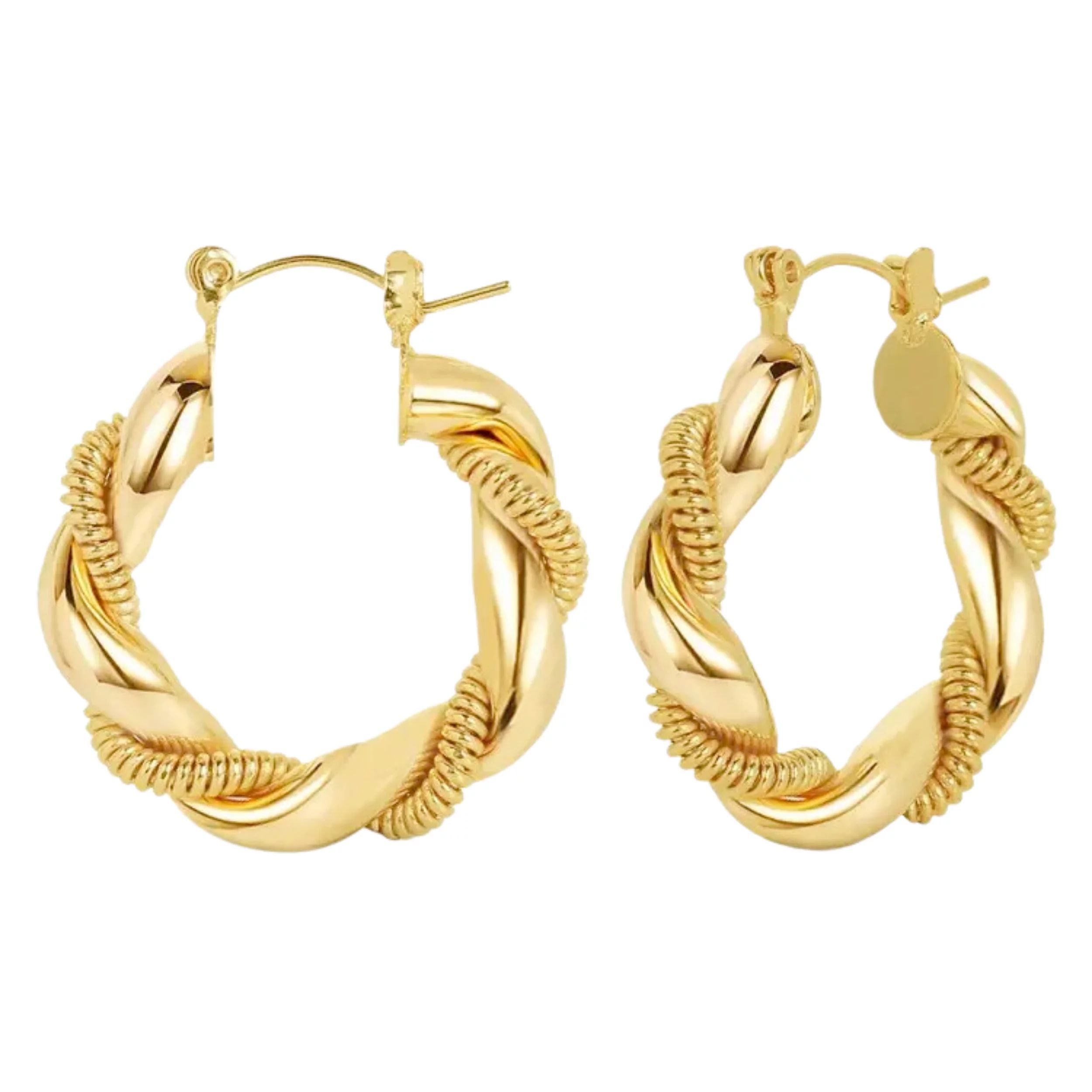 Lea Moda 18K Gold Plated Hoop Earrings for Women Twisted Hoop Earrings | Walmart (US)