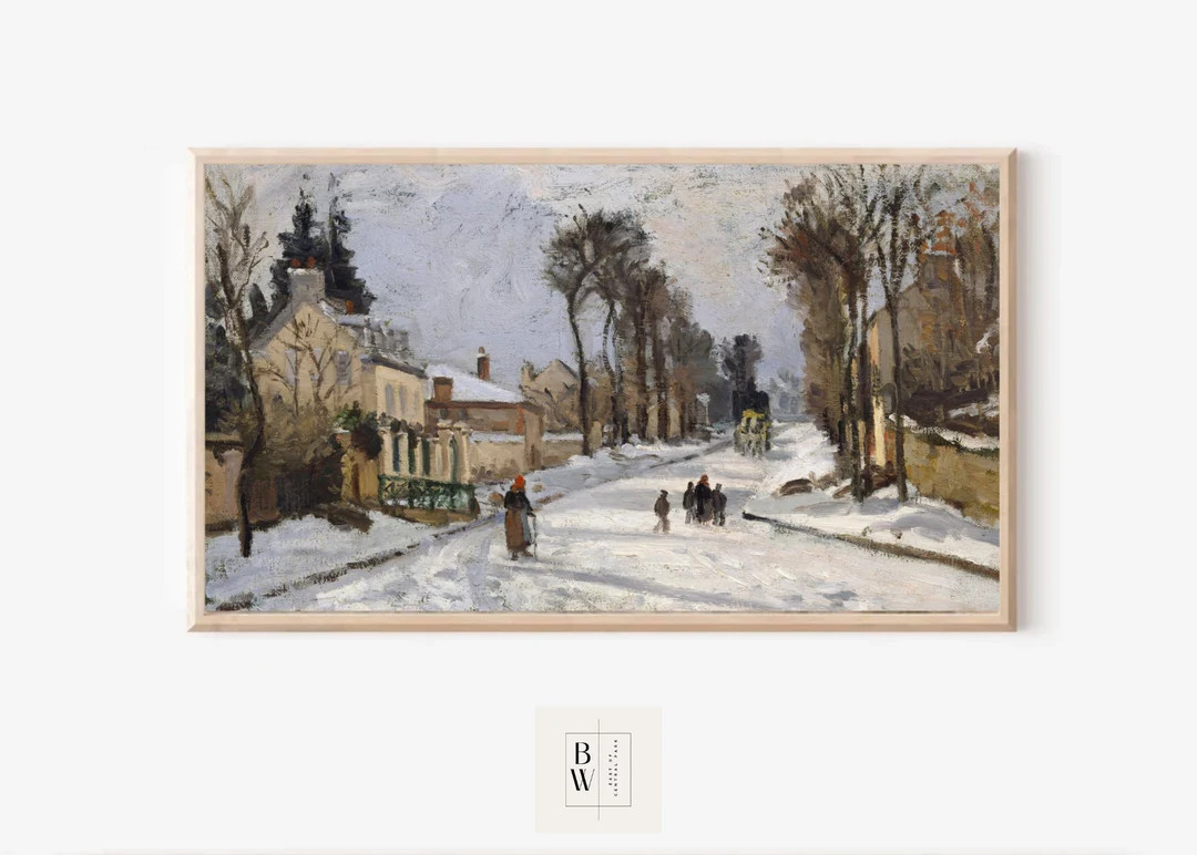 Samsung Frame TV Art  Christmas Art  Vintage Snowy Christmas - Etsy | Etsy (US)