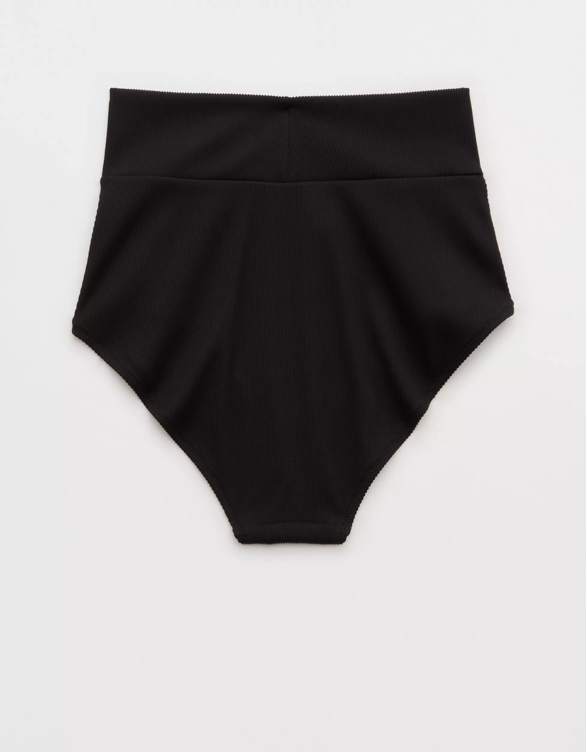 Aerie High Rise Full Coverage Crossover Ribbed Bikini Bottom | Aerie