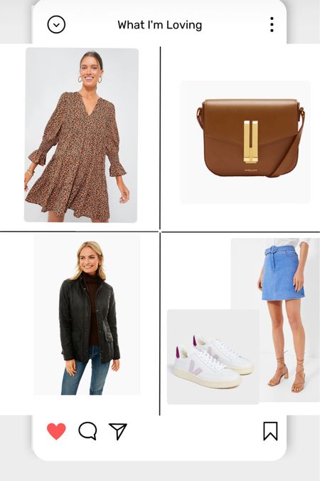 Jacket, outerwear 
Denim Skirt
Fall dress 
Handbag 

#LTKworkwear #LTKstyletip #LTKFind