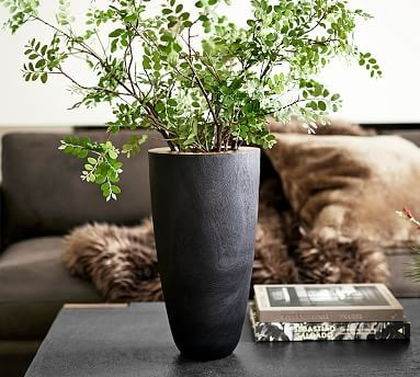 Burned Wood Black Vase | Pottery Barn (US)