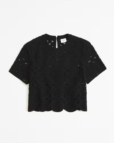 Crochet Mosaic Tile Tee | Abercrombie & Fitch (US)